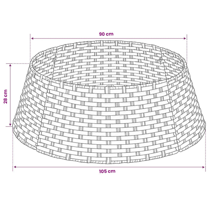 Guler pentru Pomul de Crăciun Rotund Gri Diam. 105 x 28 cm - WALTI WALTI