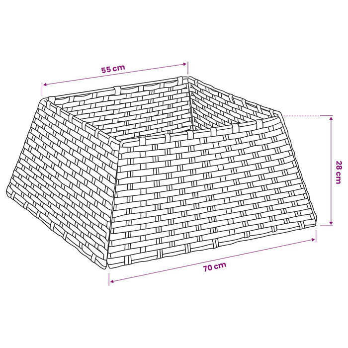 Guler pentru Pomul de Crăciun Pătrat Gri 70 x 70 x 28 cm - WALTI WALTI