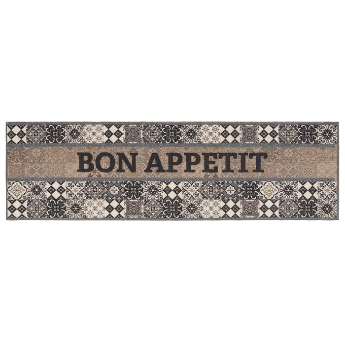 Covor de bucătărie Gri poftă bună 300 x 60 cm 100% Poliamidă WALTI