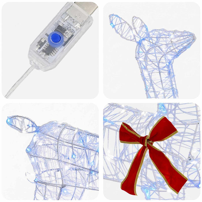 Cerb de Crăciun 3D LOVIISA 110 LED-uri Albastru - WALTI WALTI