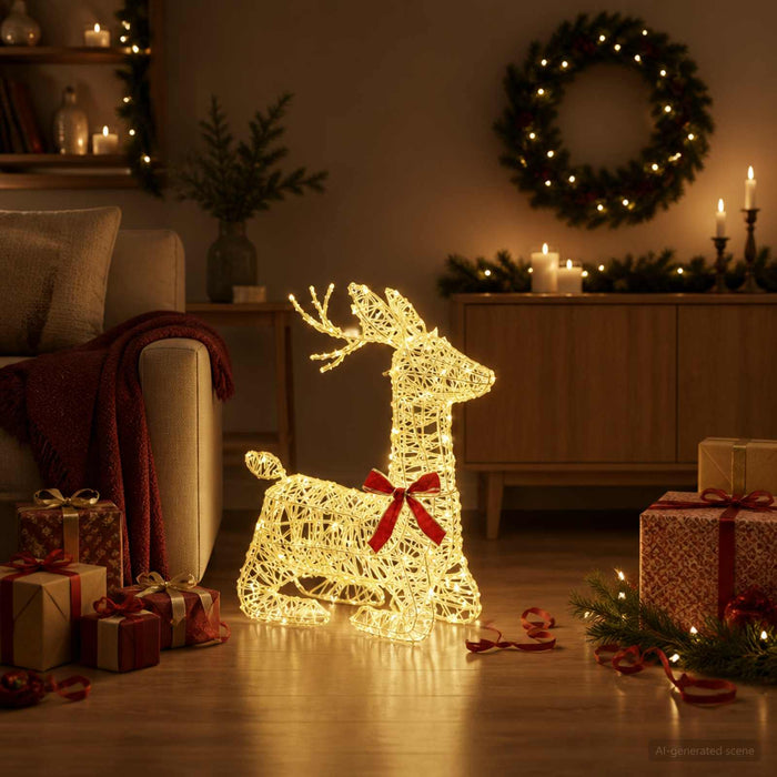 Cerb de Crăciun 3D LOVIISA 140 LED-uri Alb cald 55 x 22 x 63 cm - WALTI WALTI