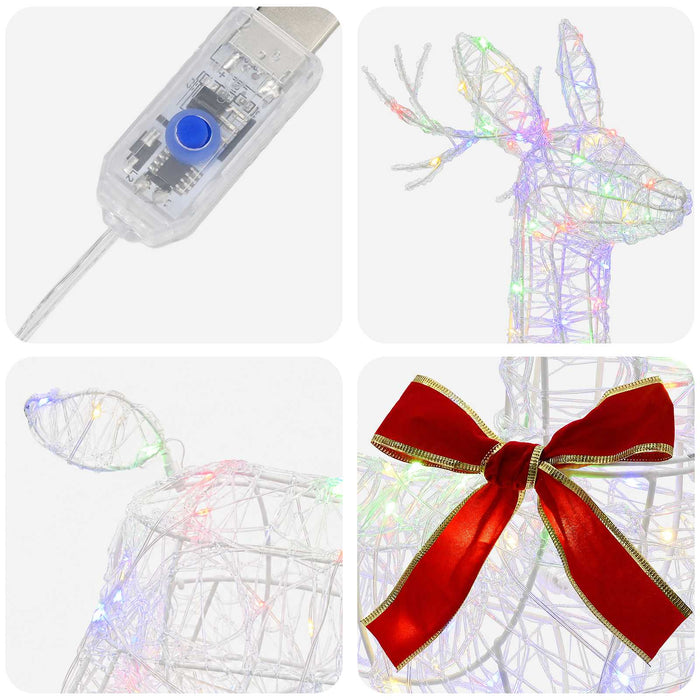 Cerb de Crăciun 3D LOVIISA 140 LED-uri Multicolor - WALTI WALTI