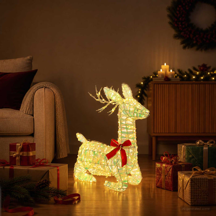 Cerb de Crăciun 3D LOVIISA 140 LED-uri Alb cald 55 x 22 x 63 cm - WALTI WALTI