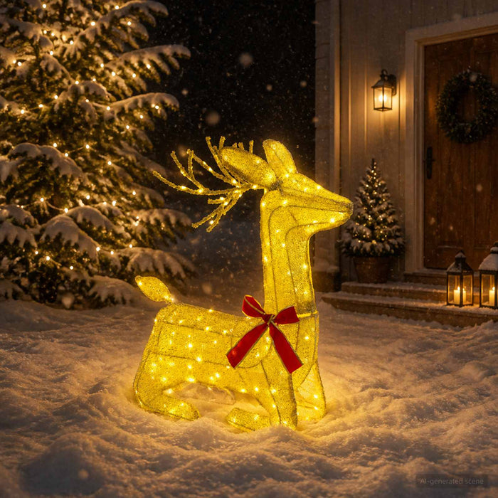 Cerb de Crăciun 3D LOVIISA 140 LED-uri Alb cald 55 x 22 x 63 cm - WALTI WALTI