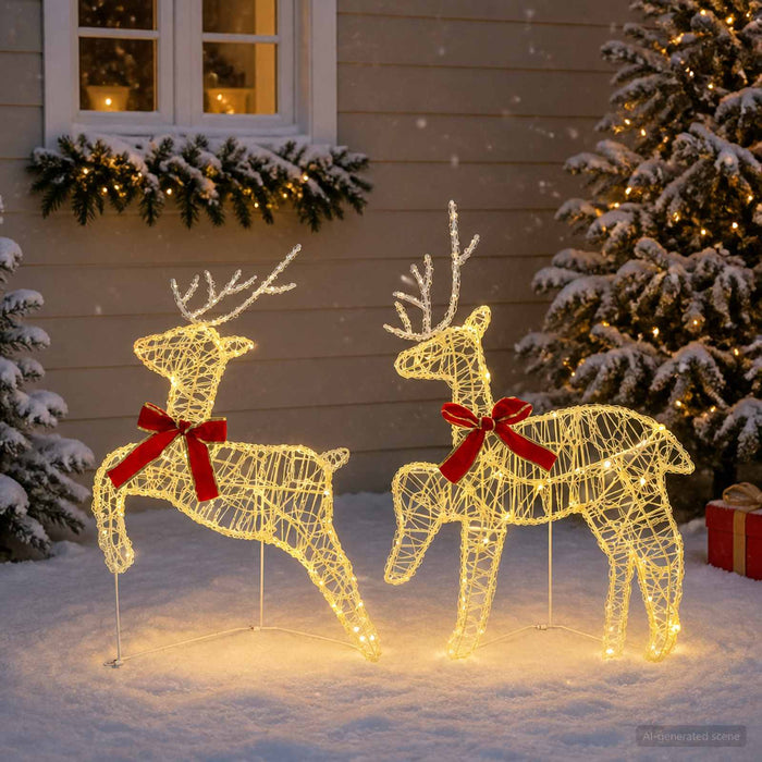 Ren de Crăciun 2 buc. 40 LED-uri Alb cald 43 x 19 x 65 cm WALTI