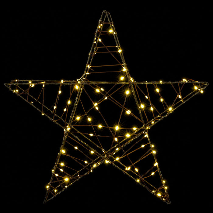 Stea de Crăciun 3D 120 LED-uri Alb cald 55 x 53,5 x 10 cm WALTI