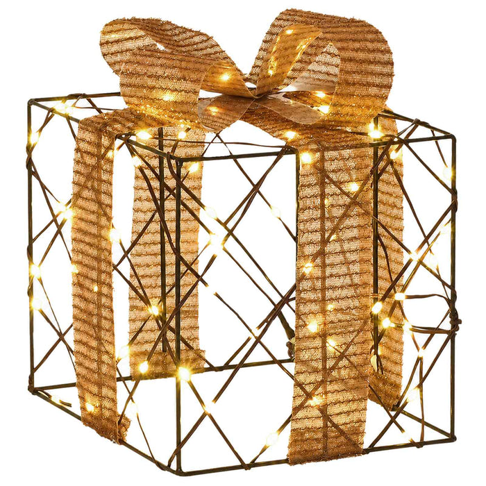 Cutie de cadou de Crăciun iluminată 3 buc. 150 LED-uri Alb cald - WALTI WALTI