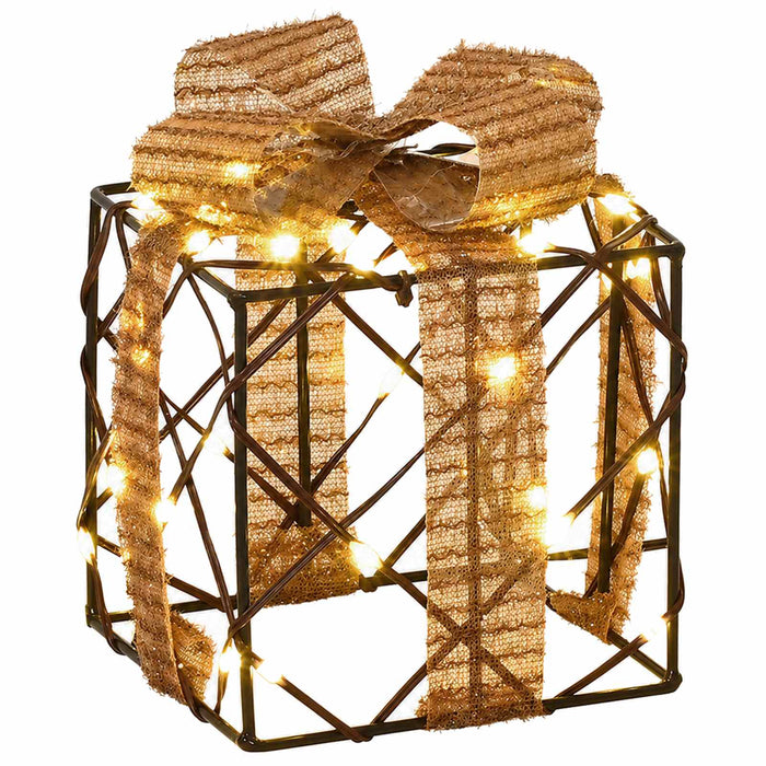 Cutie de cadou de Crăciun iluminată 3 buc. 150 LED-uri Alb cald - WALTI WALTI