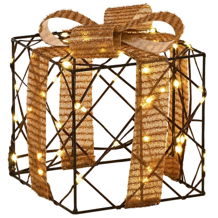 Cutie de cadou de Crăciun iluminată 3 buc. 150 LED-uri Alb cald - WALTI WALTI