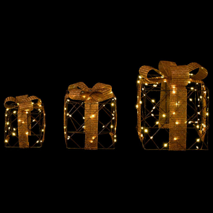 Cutie de cadou de Crăciun iluminată 3 buc. 150 LED-uri Alb cald - WALTI WALTI