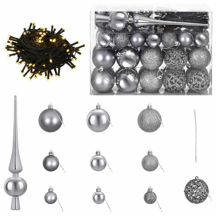 Set de Globuri de Crăciun 61 buc. Gri Diam. 6 cm Plastic - WALTI WALTI