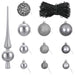 Set de Globuri de Crăciun 61 buc. Gri Diam. 6 cm Plastic - WALTI WALTI