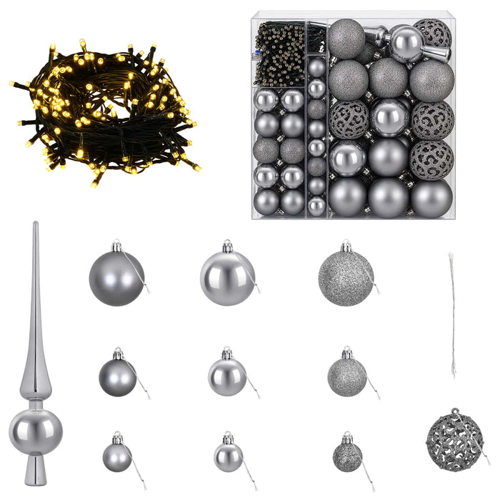 Set de Globuri de Crăciun 120 buc. Gri Diam. 6 cm Plastic - WALTI WALTI