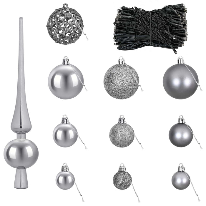 Set de Globuri de Crăciun 120 buc. Gri Diam. 6 cm Plastic - WALTI WALTI