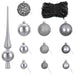 Set de Globuri de Crăciun 120 buc. Gri Diam. 6 cm Plastic - WALTI WALTI