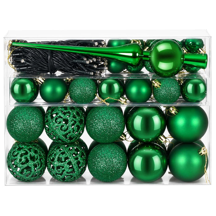 Set de Globuri de Crăciun 61 buc. Verde Diam. 6 cm Plastic - WALTI WALTI