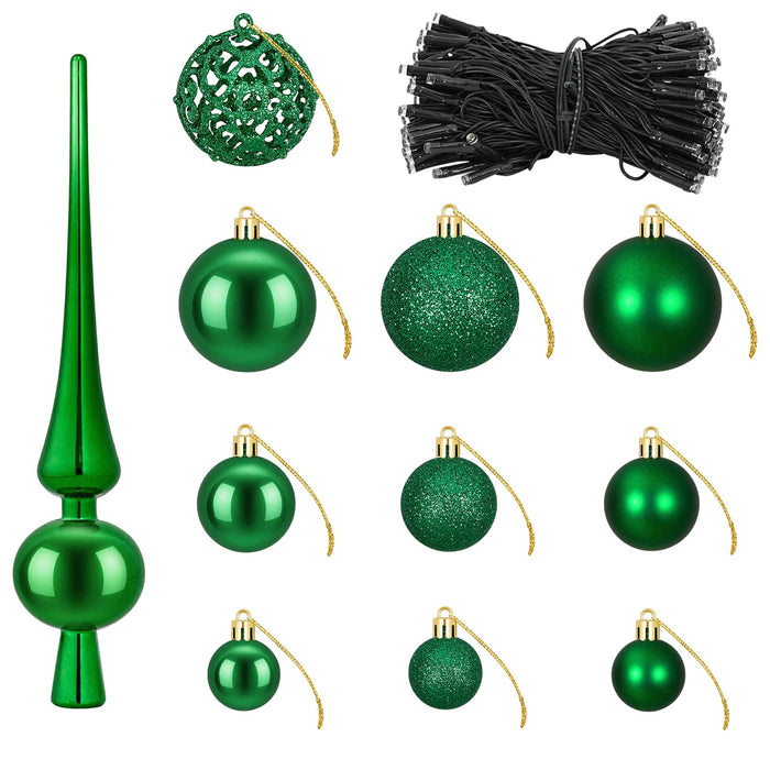 Set de Globuri de Crăciun 61 buc. Verde Diam. 6 cm Plastic - WALTI WALTI