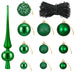 Set de Globuri de Crăciun 61 buc. Verde Diam. 6 cm Plastic - WALTI WALTI