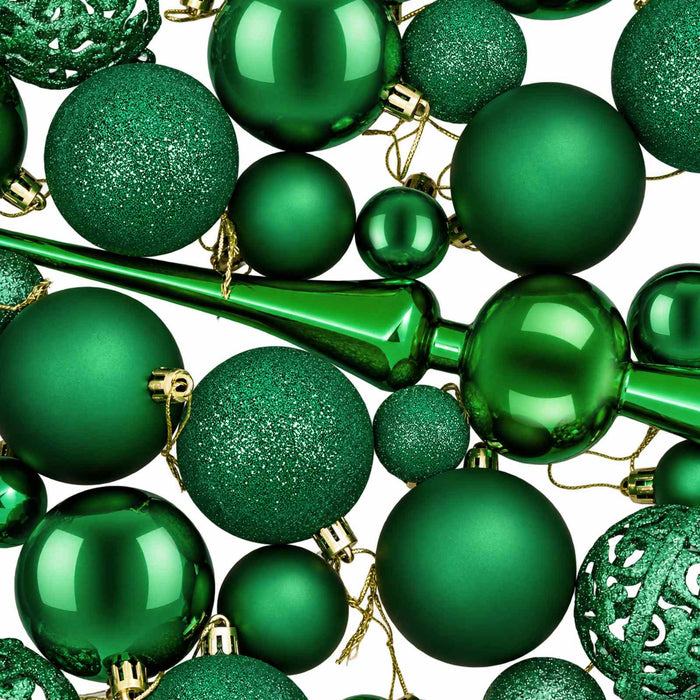 Set de Globuri de Crăciun 120 buc. Verde Diam. 6 cm Plastic - WALTI WALTI