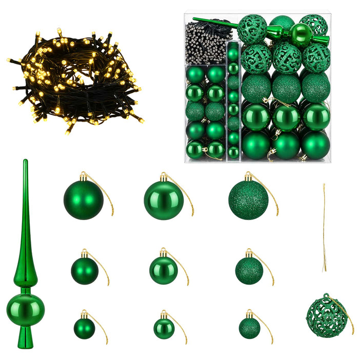 Set de Globuri de Crăciun 120 buc. Verde Diam. 6 cm Plastic - WALTI WALTI