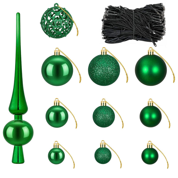 Set de Globuri de Crăciun 120 buc. Verde Diam. 6 cm Plastic - WALTI WALTI