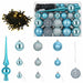 Set de Globuri de Crăciun 61 buc. Turcoaz Diam. 6 cm Plastic - WALTI WALTI