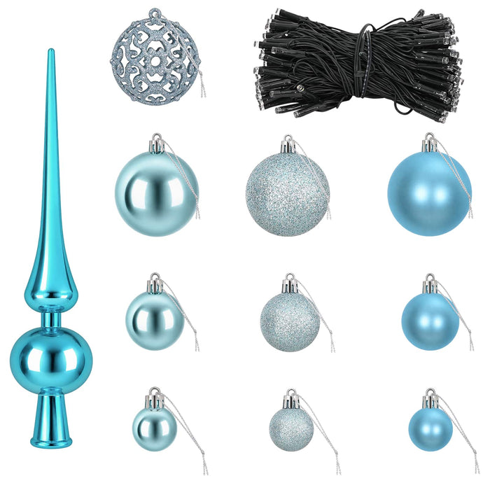 Set de Globuri de Crăciun 61 buc. Turcoaz Diam. 6 cm Plastic - WALTI WALTI