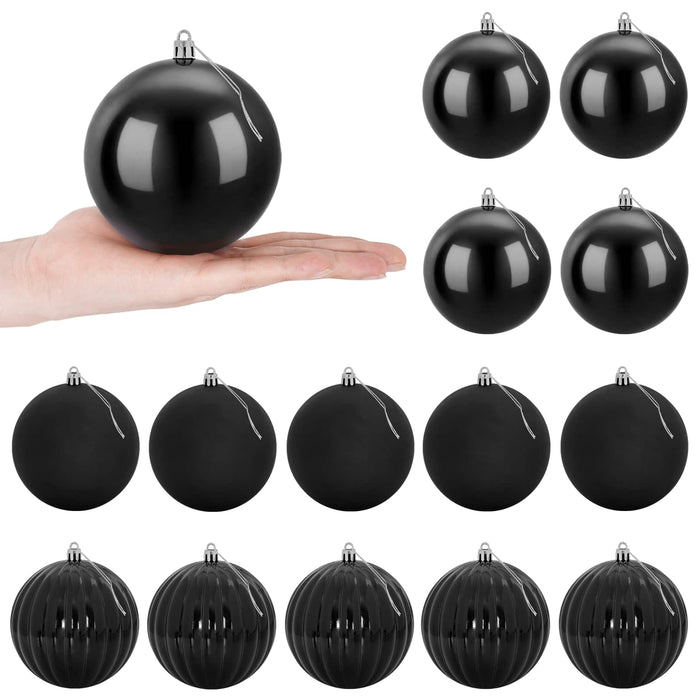 Set de globuri de Crăciun XL 15 buc. Negru Diam. 10 cm Plastic - WALTI WALTI