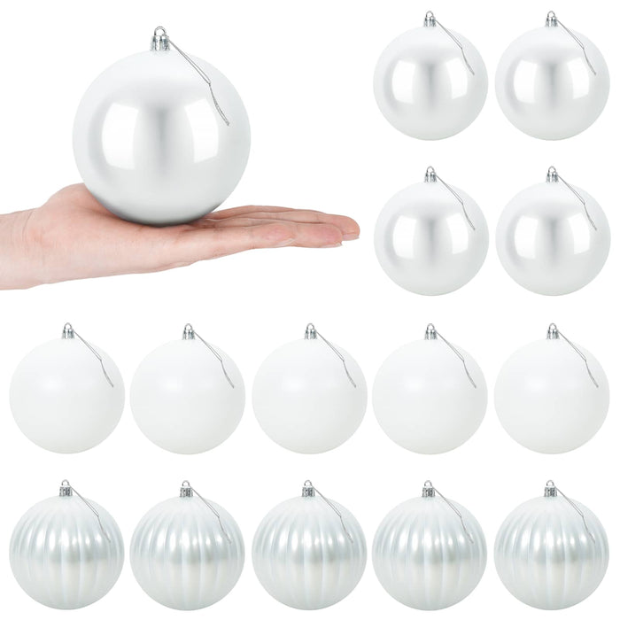 Set de globuri de Crăciun XL 15 buc. Alb Diam. 10 cm Plastic - WALTI WALTI