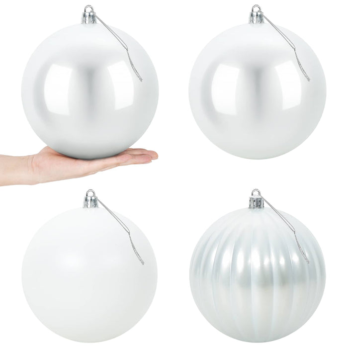 Set de globuri de Crăciun XXL 4 buc. Alb Diam. 20 cm Plastic - WALTI WALTI