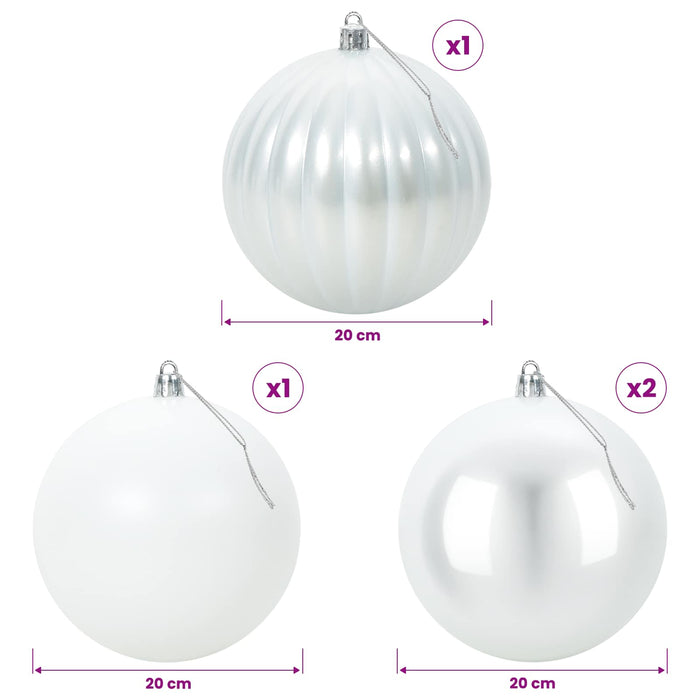 Set de globuri de Crăciun XXL 4 buc. Alb Diam. 20 cm Plastic - WALTI WALTI