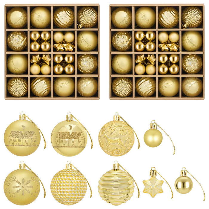 Set de globuri de Crăciun 88 buc. Auriu Ø 6 cm Plastic WALTI