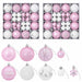 Set de globuri de Crăciun 88 buc. Roz și alb Ø 6 cm Plastic - WALTI WALTI