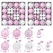 Set de globuri de Crăciun 88 buc. Roz și alb Ø 6 cm Plastic - WALTI WALTI