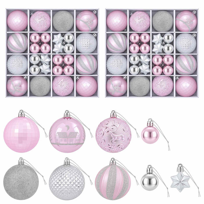 Set de globuri de Crăciun 88 buc. roz și argintiu Ø 6 cm WALTI