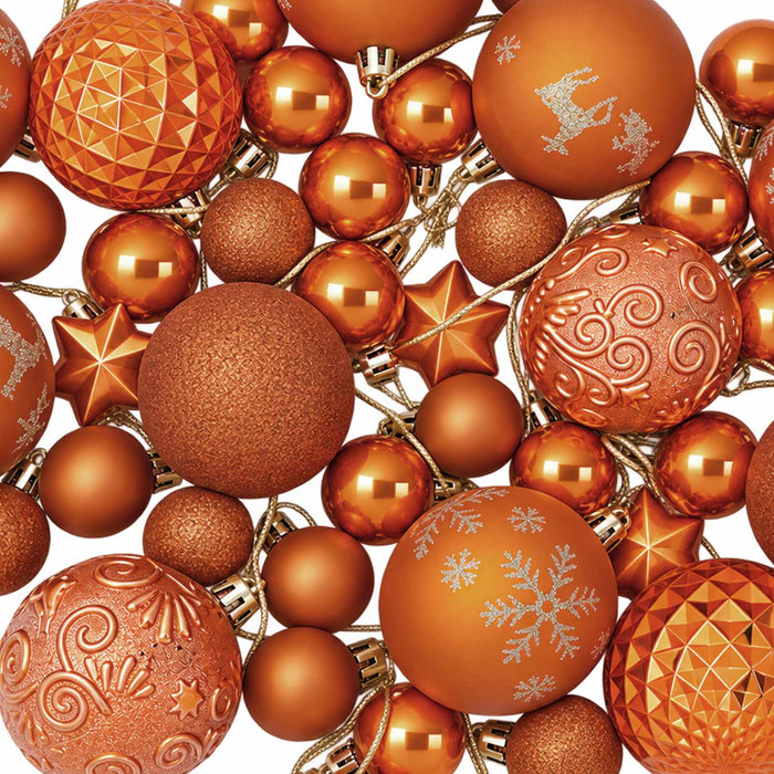 Set de globuri de Crăciun 88 buc. Bronz Ø 6 cm Plastic WALTI