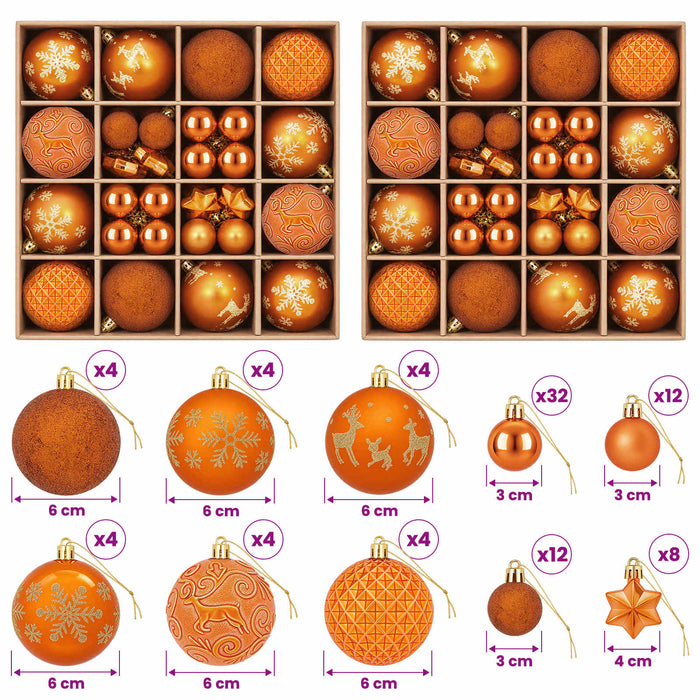 Set de globuri de Crăciun 88 buc. Bronz Ø 6 cm Plastic WALTI