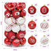 Set de globuri de Crăciun 30 buc. Roșu și Alb Ø 6 cm Plastic - WALTI WALTI