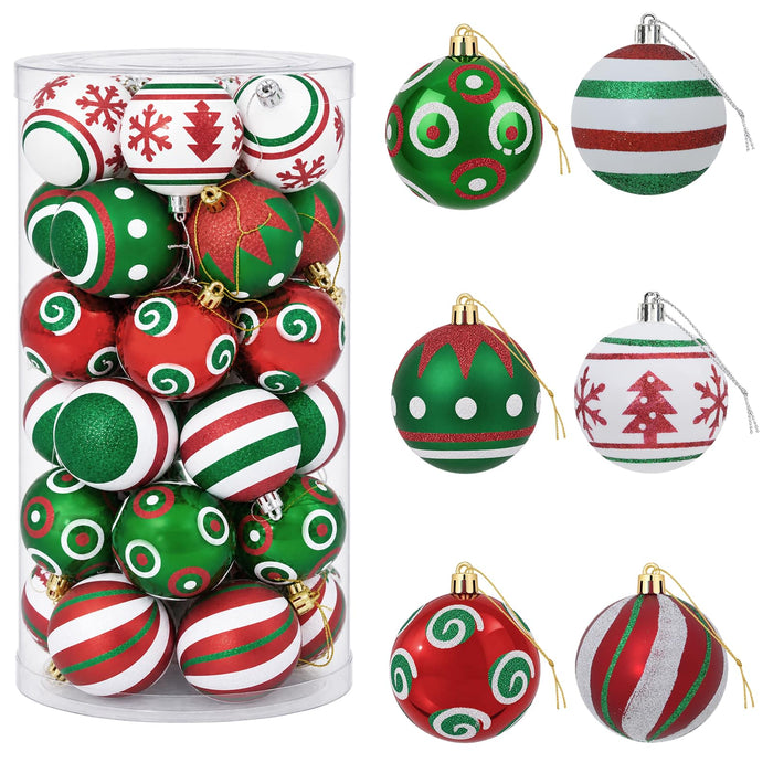 Set de globuri de Crăciun 30 buc. Alb, roșu și verde Ø 6 cm WALTI