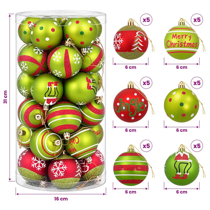 Set de globuri de Crăciun 30 buc. Verde deschis Ø 6 cm Plastic - WALTI WALTI