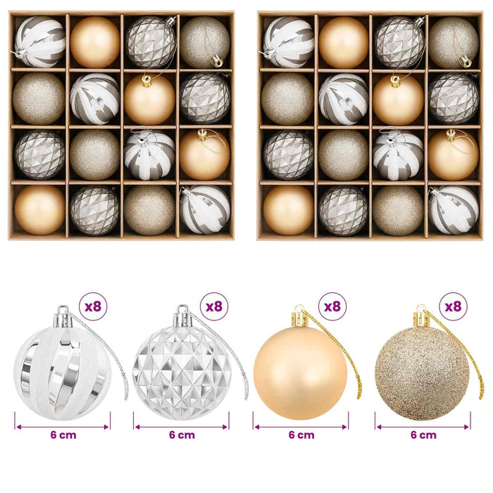 Set de globuri de Crăciun 32 buc. Auriu Ø 6 cm Plastic - WALTI WALTI