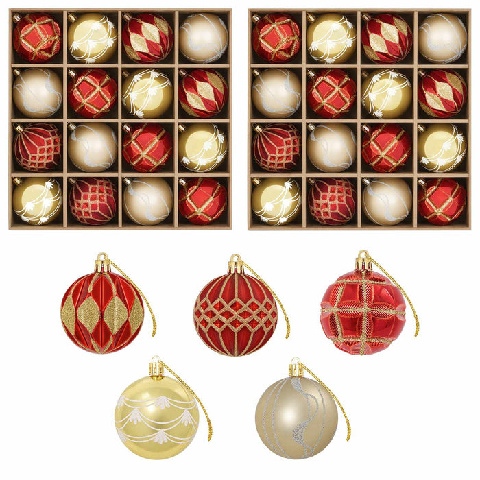 Set de globuri de Crăciun 32 buc. Aurie și roșie Ø 6 cm Plastic WALTI