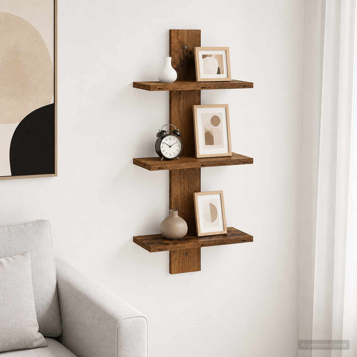 Raft de perete Lemn vechi 30 x 13,5 x 64,5 cm Lemn prelucrat WALTI