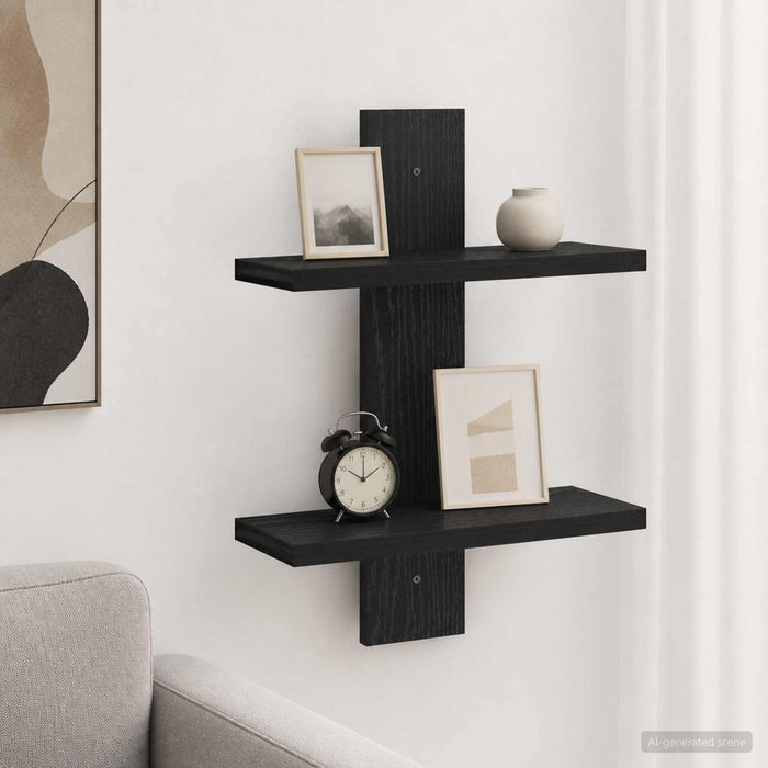 Raft de perete Stejar Negru 30 x 13,5 x 43 cm Lemn prelucrat WALTI
