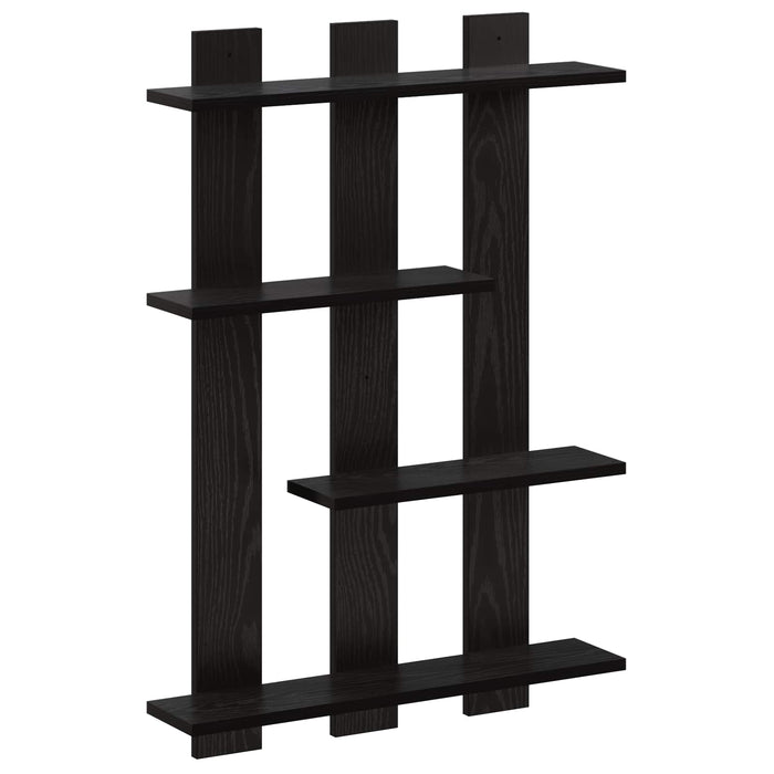 Raft de perete Stejar Negru 61 x 13,5 x 88 cm Lemn prelucrat WALTI