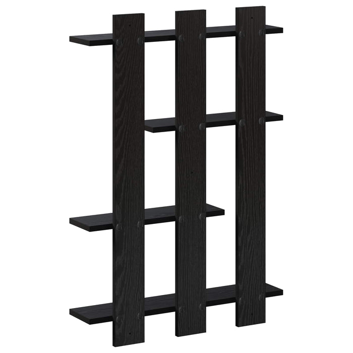 Raft de perete Stejar Negru 61 x 13,5 x 88 cm Lemn prelucrat WALTI