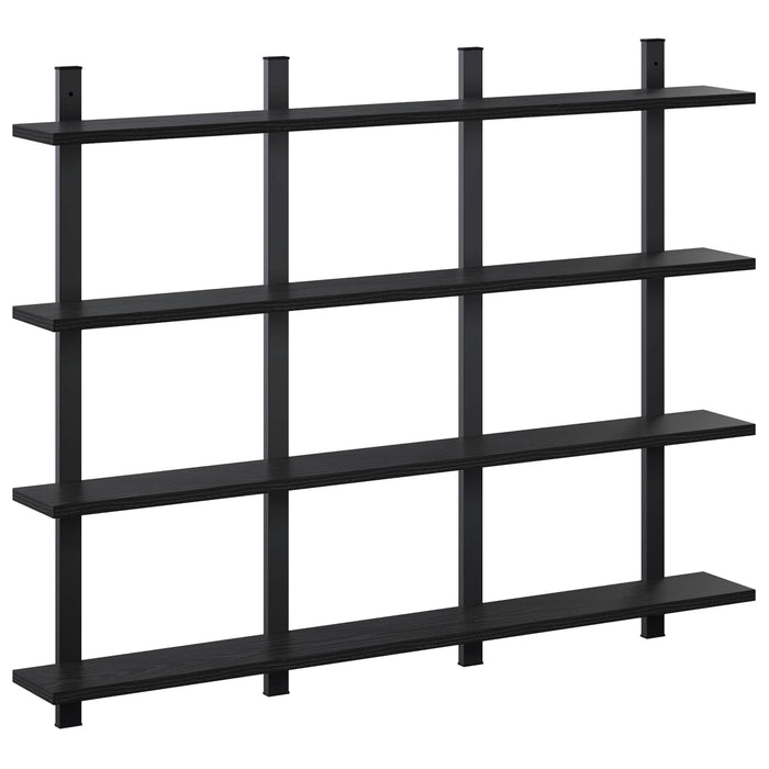 Raft de perete Stejar Negru 102 x 13.5 x 80 cm Lemn prelucrat WALTI