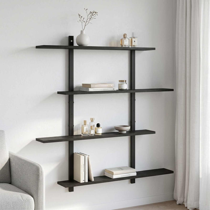 Raft de perete Stejar Negru 100 x 13.5 x 101 cm Lemn prelucrat - WALTI WALTI