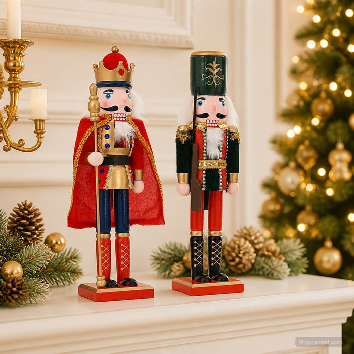 Crăciun Nutcracker TURKU 2 buc. Roșu și Negru 38 cm - WALTI WALTI