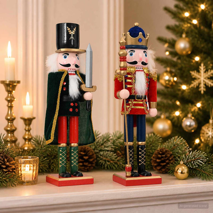 Crăciun Nutcracker TURKU 2 buc. Roșu și Negru 38 cm WALTI